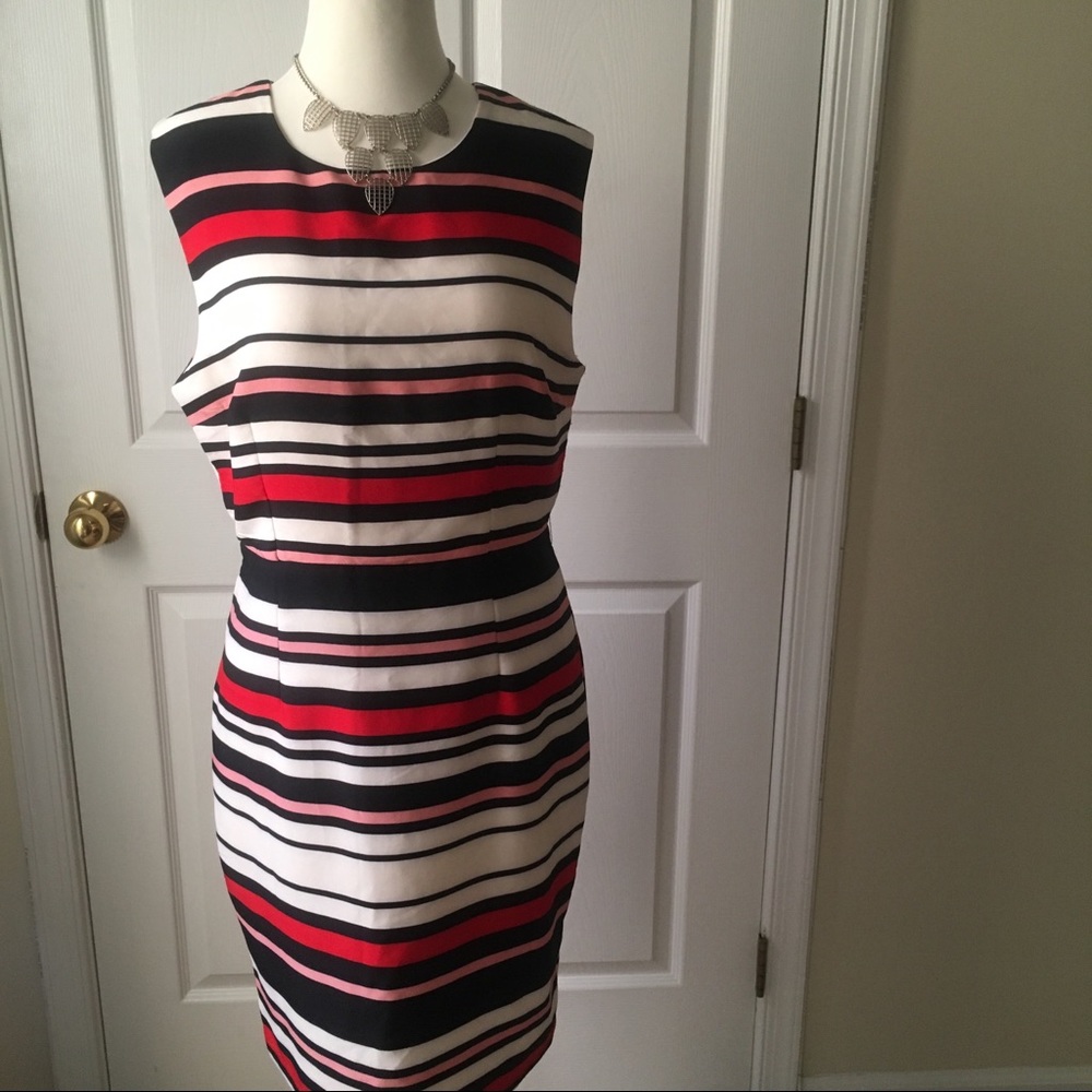 CALS stripe midi dress for the professional woman